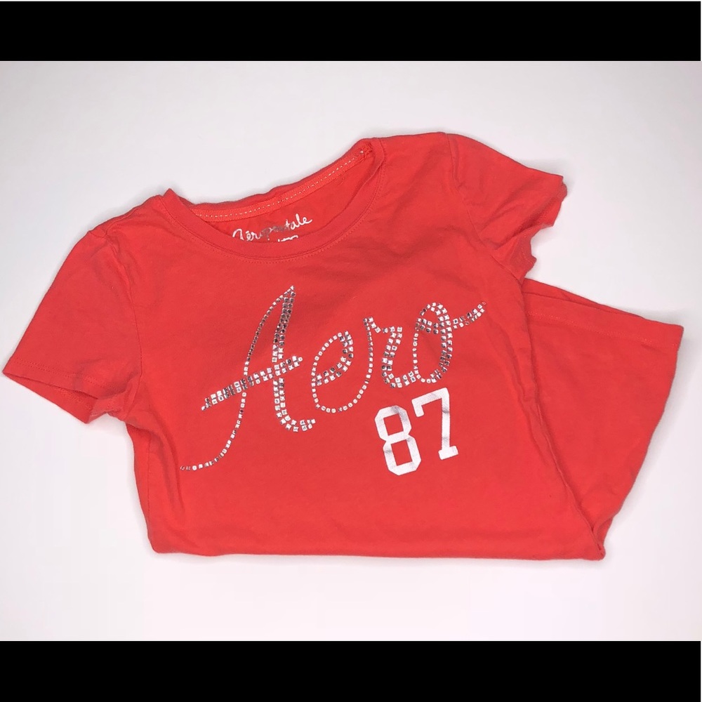 Aeropostale bright peachy orange top